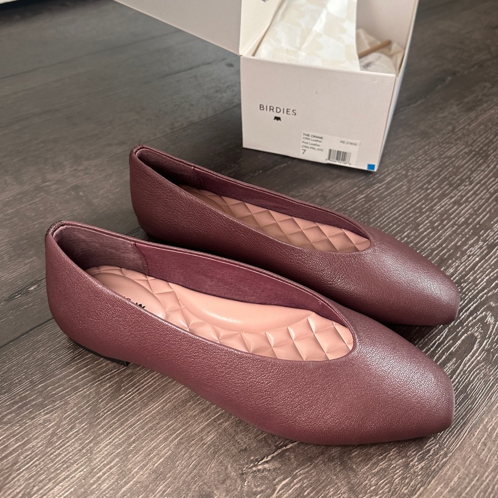NEW, NEVER WORN! Birdies Women’s Oxblood Flats